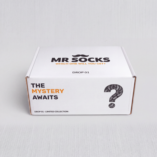 Mr Socks mystery box and patterned socks from Drop 01
